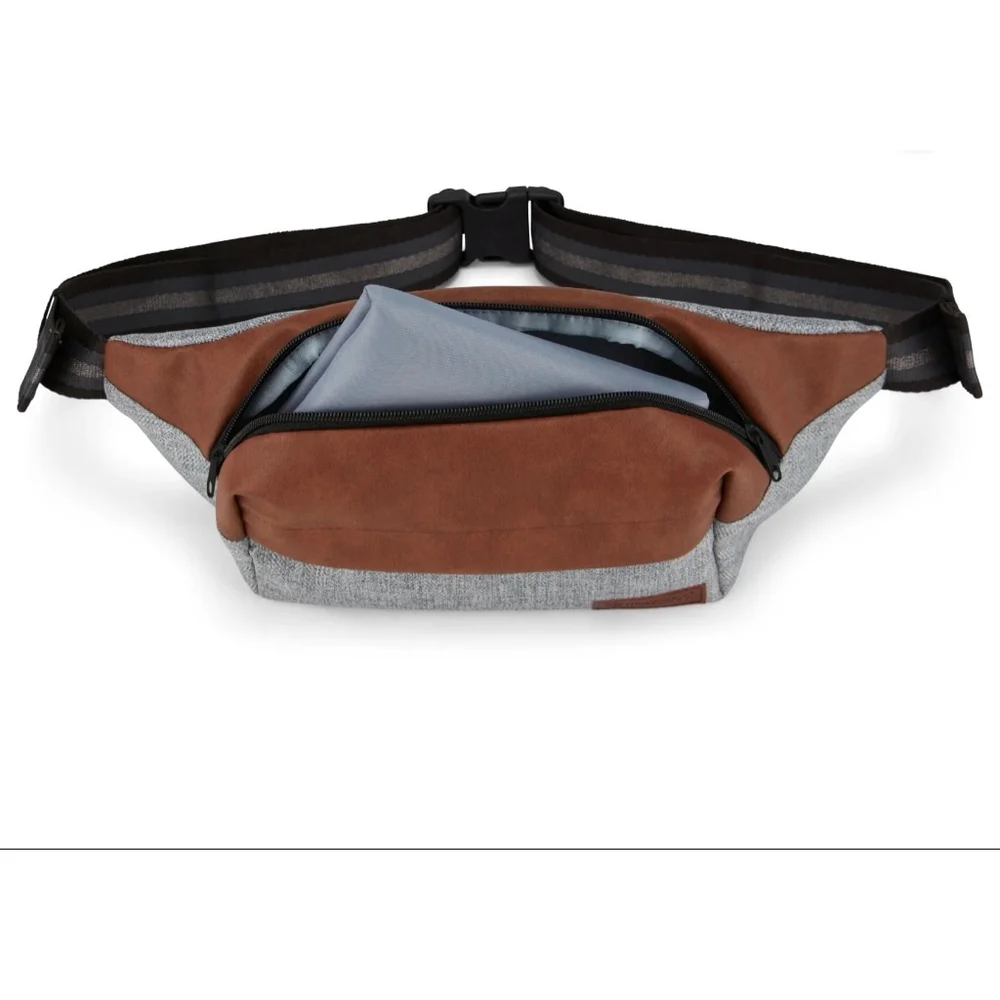 NEW Monbebe Baby Bag One Size Brown Gray 3-in-1 Everyday Belt Bag